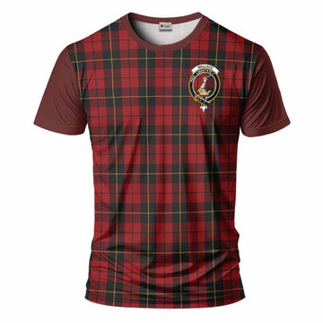 Wallace Tartan Accent T-Shirt with Family Crest
