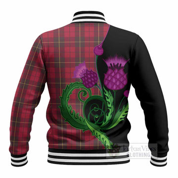 Wallace Tartan Baseball Jacket Traditional Scottish Thistle