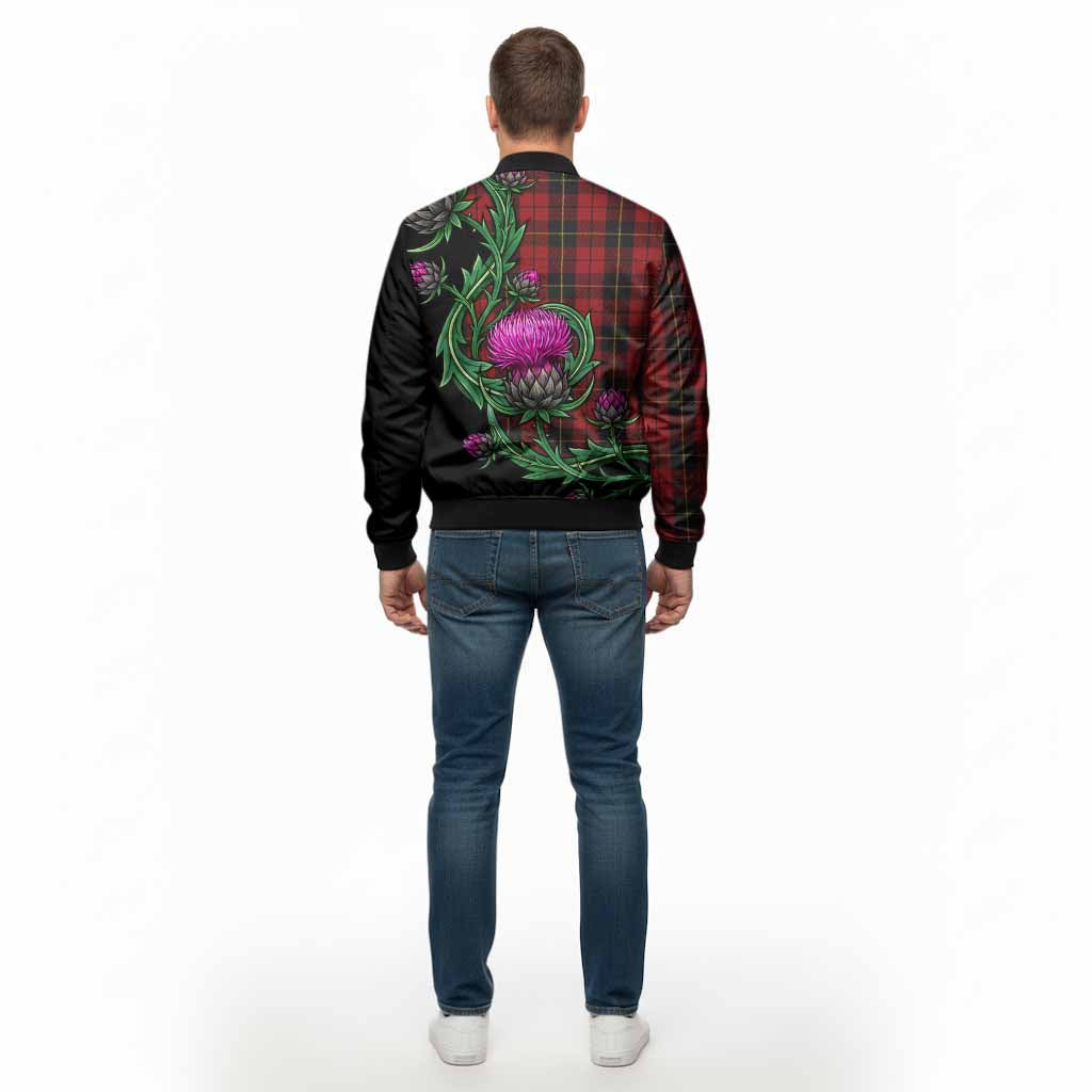 Wallace Tartan Bomber Jacket Resilient Scottish Thistle - Tartan Vibes Clothing