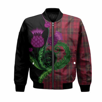 Wallace Tartan Bomber Jacket Traditional Scottish Thistle