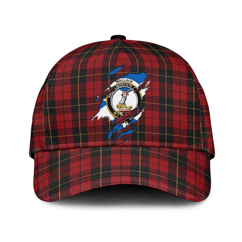 Wallace Tartan Classic Cap with Family Crest In Me Style