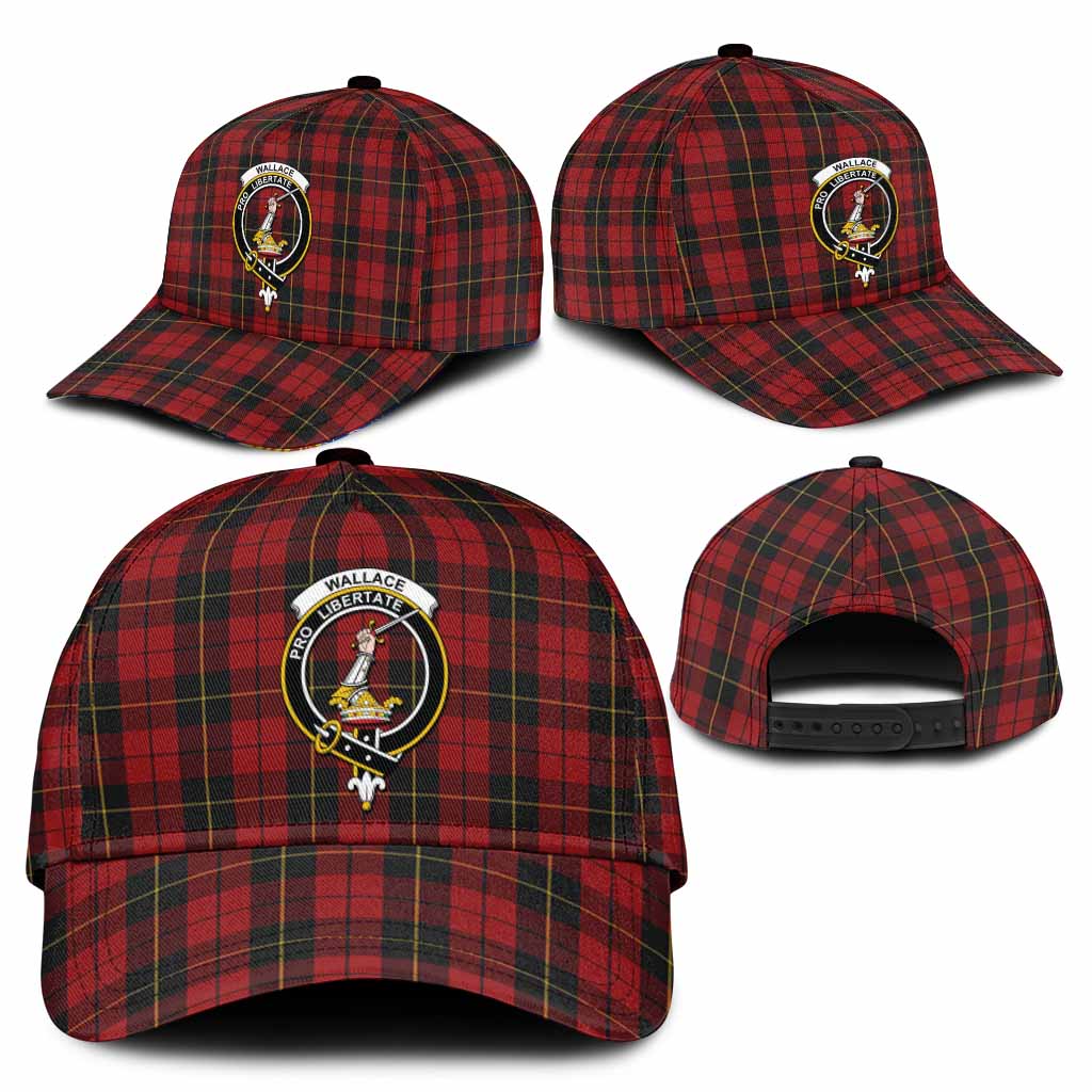 Wallace Tartan Classic Cap with Family Crest
