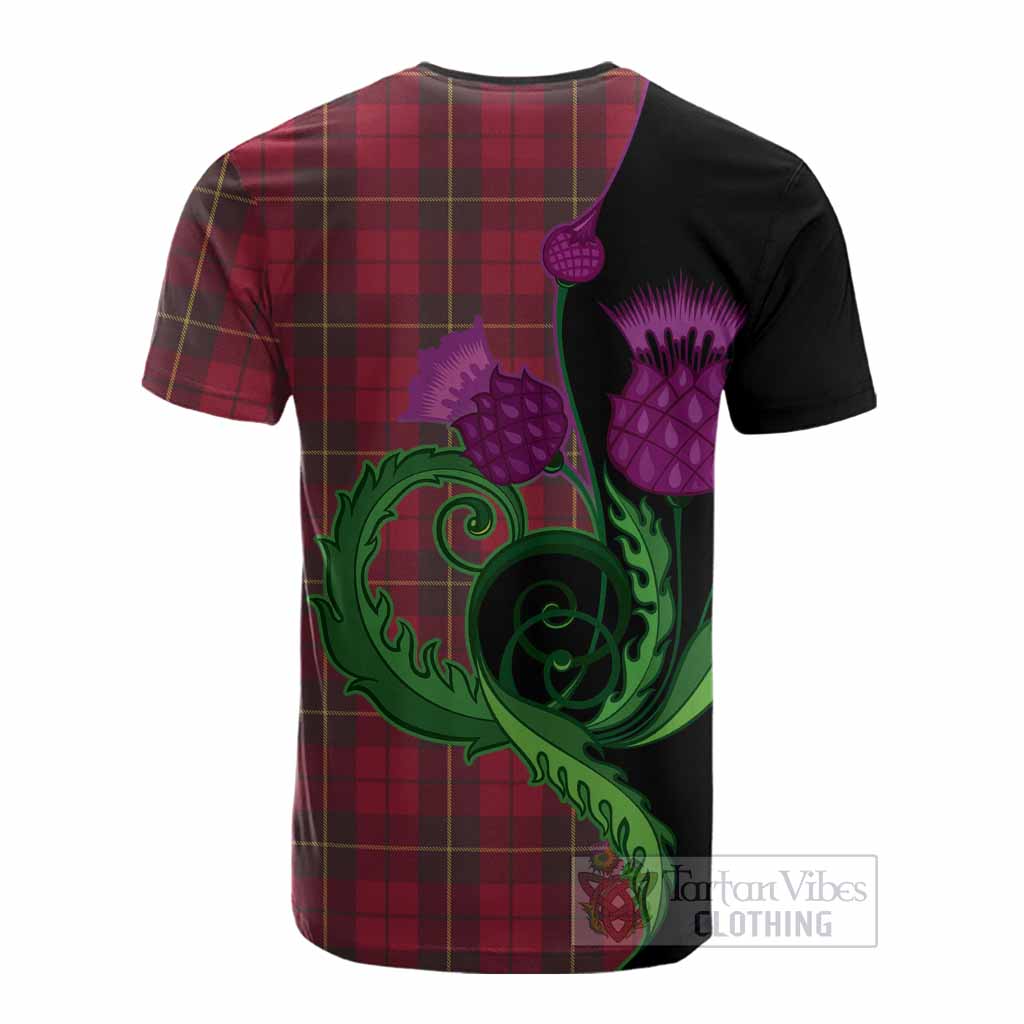 Wallace Tartan Cotton T-shirt Traditional Scottish Thistle