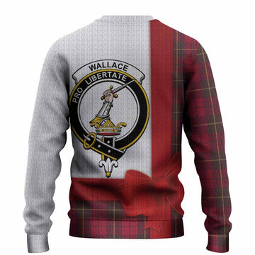 Wallace Tartan Crest Christmas Christmas Ugly Sweater Highland Cow Bagpipes Coquette Bow Style
