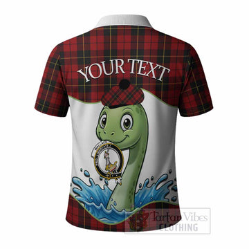 Wallace Tartan Crest Cute Nessie Polo Shirt Scottish Loch Ness Monster