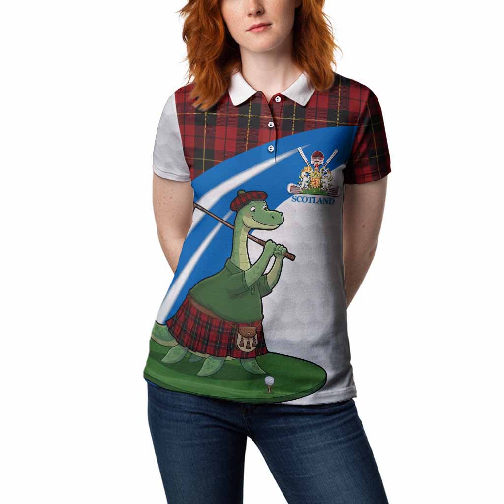 Wallace Tartan Crest Golf Nessie Women Polo Shirt Loch Ness Monster Sporty Style
