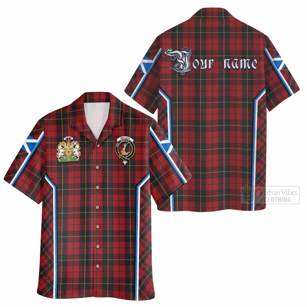 Wallace Tartan Crest Hawaiian Shirt Scotland Coat of Arm Flag Style - Tartan Vibes Clothing