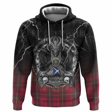 Wallace Tartan Crest Hoodie Celtic Odin's Raven Legacy