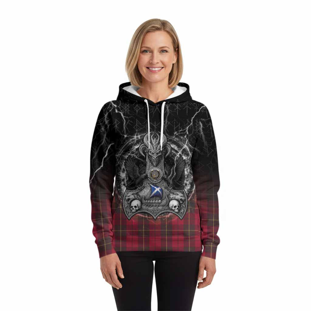 Wallace Tartan Crest Hoodie Celtic Odin's Raven Legacy