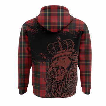 Wallace Tartan Crest Hoodie Crowned Lion Heritage Style