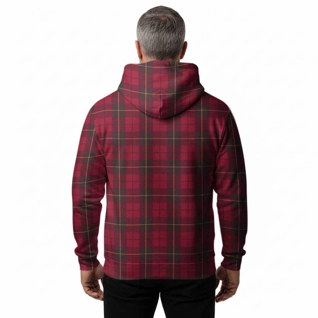 Wallace Tartan Crest Hoodie Ferocious Lion Style