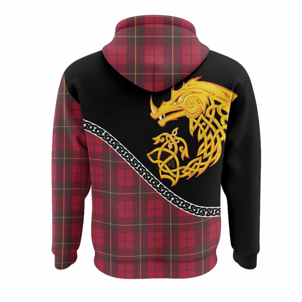 Wallace Tartan Crest Hoodie Legendary Dragon Knot Half Style