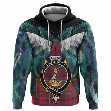 Wallace Tartan Crest Hoodie New Zealand Maori Korowai Cloak