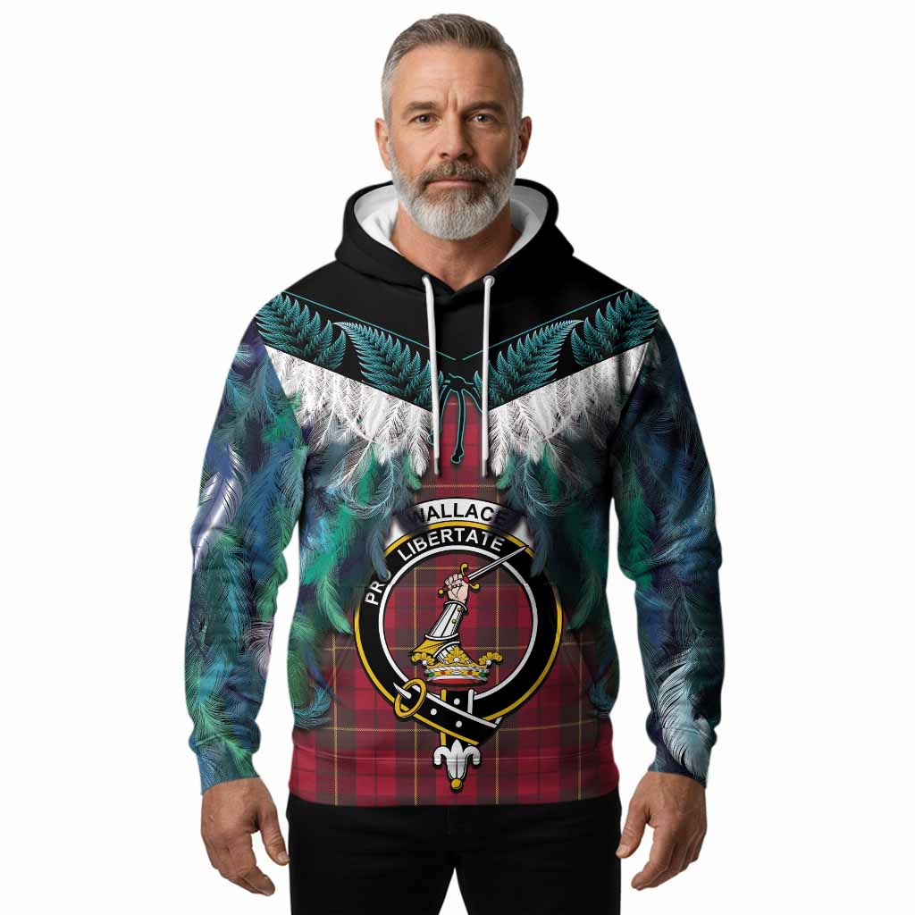Wallace Tartan Crest Hoodie New Zealand Maori Korowai Cloak