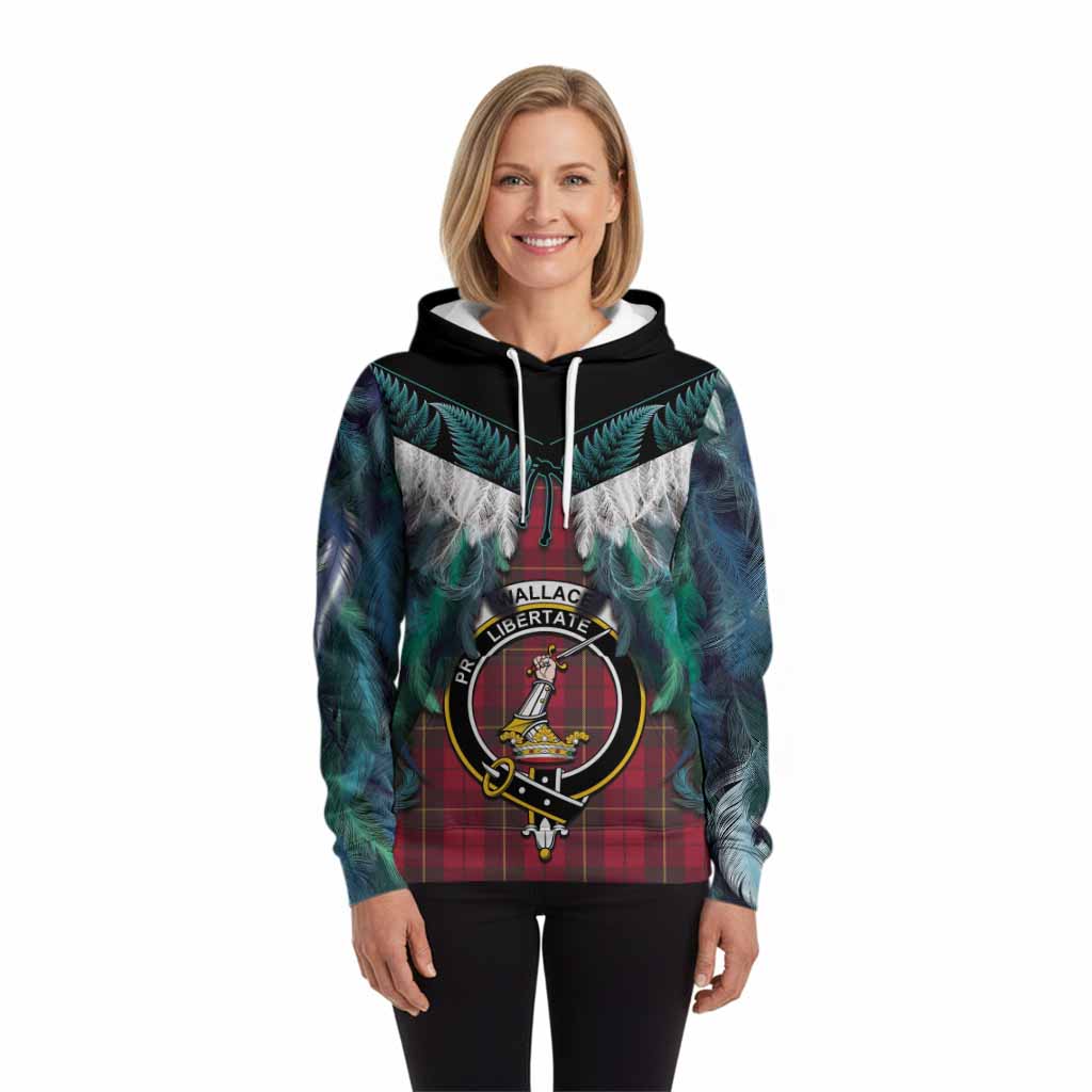 Wallace Tartan Crest Hoodie New Zealand Maori Korowai Cloak