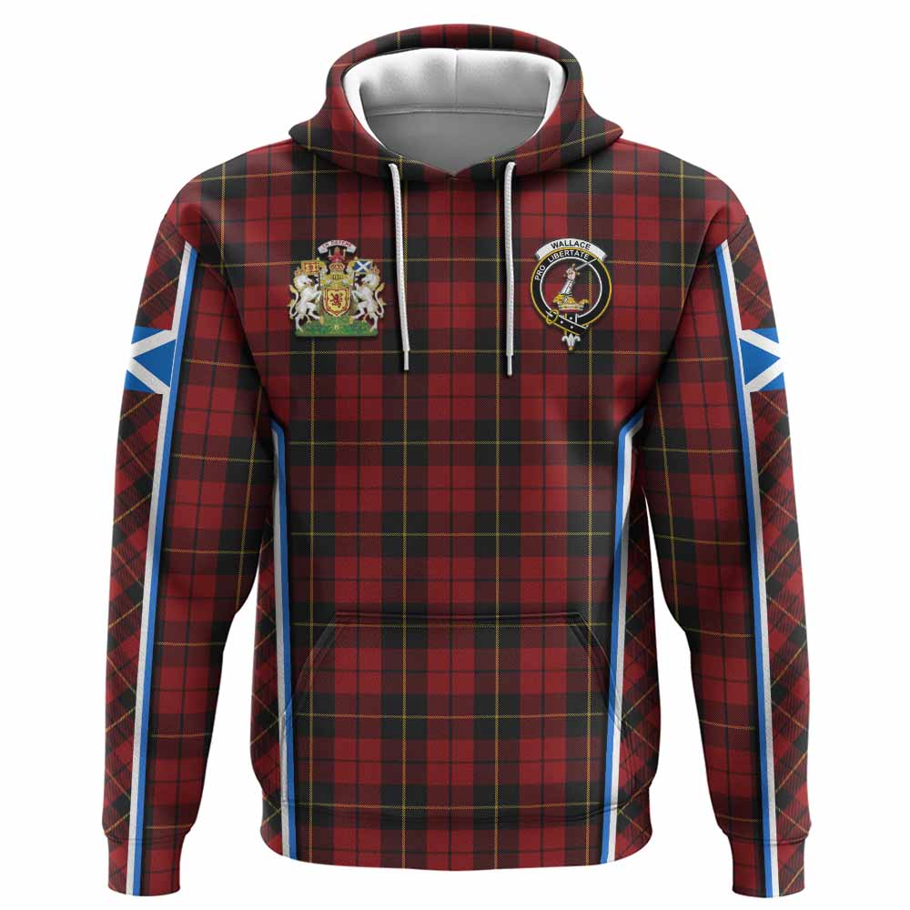 Wallace Tartan Crest Hoodie Scotland Coat of Arm Flag Style - Tartan Vibes Clothing