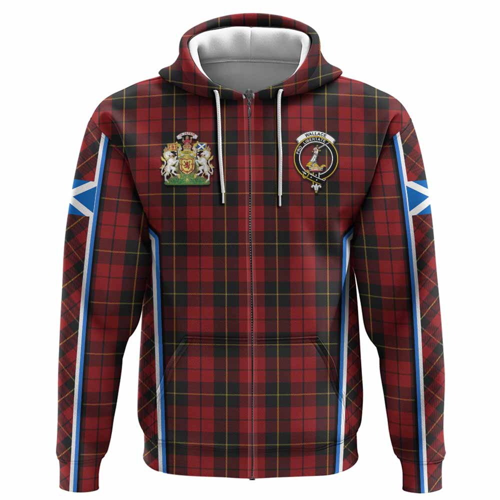 Wallace Tartan Crest Hoodie Scotland Coat of Arm Flag Style - Tartan Vibes Clothing