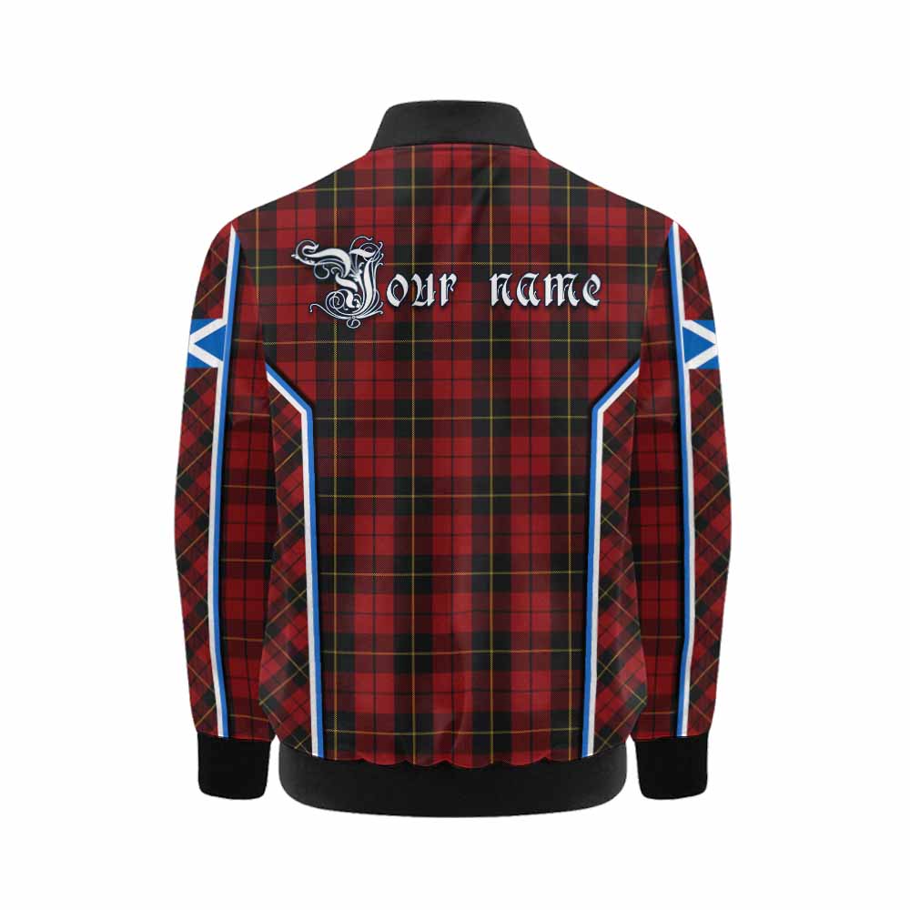 Wallace Tartan Crest Kid Bomber Jacket Scotland Coat of Arm Flag Style - Tartan Vibes Clothing