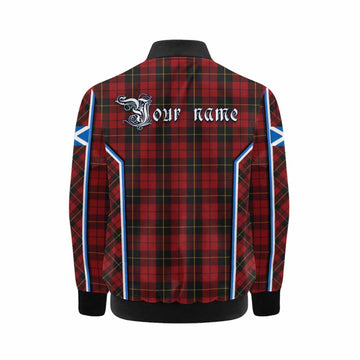 Wallace Tartan Crest Kid Bomber Jacket Scotland Coat of Arm Flag Style - Tartan Vibes Clothing