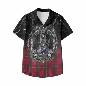 Wallace Tartan Crest Kid Hawaiian Shirt Celtic Odin's Raven Legacy