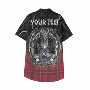 Wallace Tartan Crest Kid Hawaiian Shirt Celtic Odin's Raven Legacy
