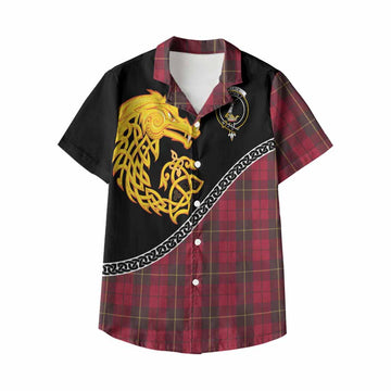 Wallace Tartan Crest Kid Hawaiian Shirt Legendary Dragon Knot Half Style