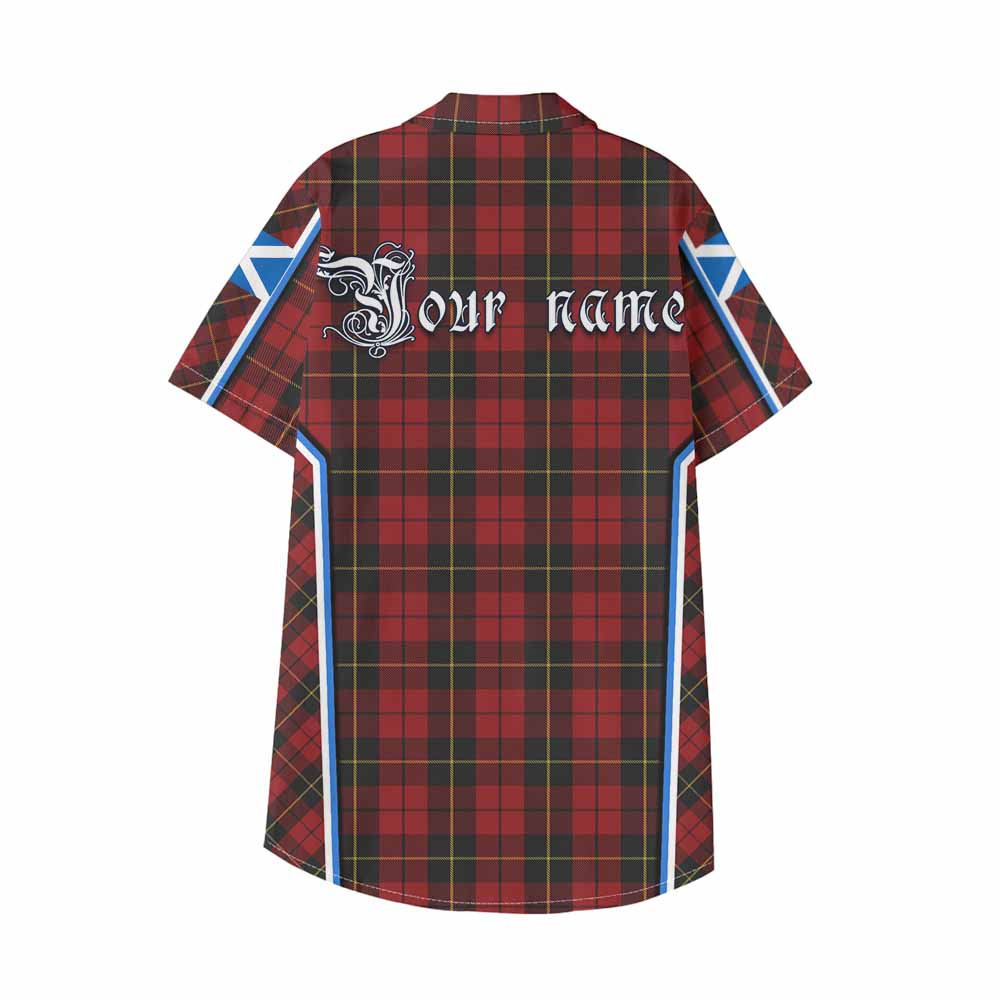 Wallace Tartan Crest Kid Hawaiian Shirt Scotland Coat of Arm Flag Style - Tartan Vibes Clothing