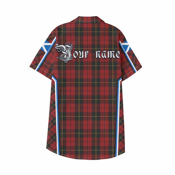 Wallace Tartan Crest Kid Hawaiian Shirt Scotland Coat of Arm Flag Style - Tartan Vibes Clothing
