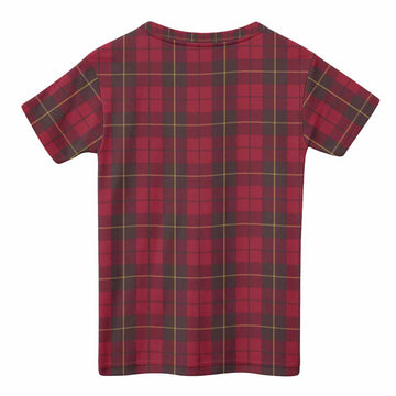 Wallace Tartan Crest Kid T-shirt Ferocious Lion Style