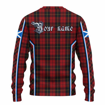 Wallace Tartan Crest Knitted Sweater Scotland Coat of Arm Flag Style - Tartan Vibes Clothing