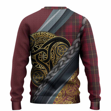 Wallace Tartan Crest Knitted Sweater Scottish Triskele Celtic