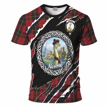 Wallace Tartan Crest Loch Ness Monster T-Shirt Celtic Knot Nessie Art