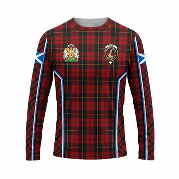 Wallace Tartan Crest Long Sleeve T-Shirt Scotland Coat of Arm Flag Style - Tartan Vibes Clothing