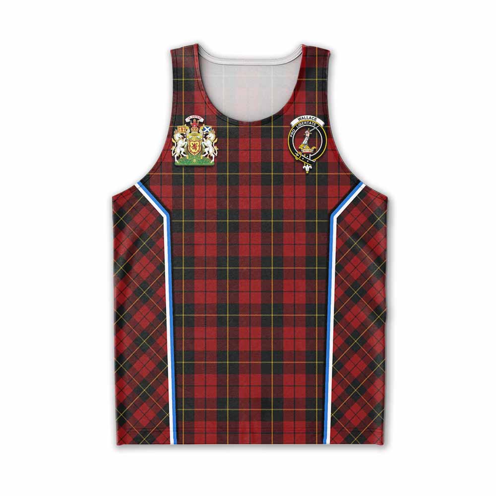 Wallace Tartan Crest Men Tank Top Scotland Coat of Arm Flag Style - Tartan Vibes Clothing
