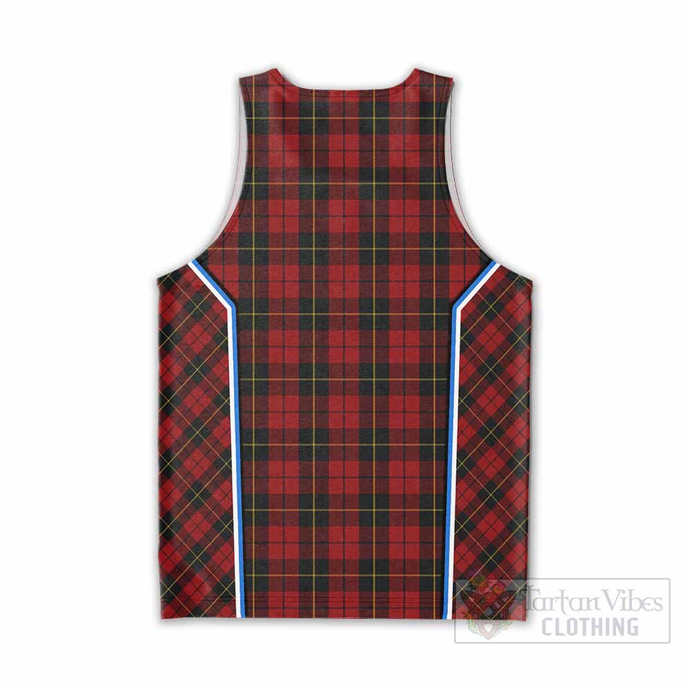 Wallace Tartan Crest Men Tank Top Scotland Coat of Arm Flag Style - Tartan Vibes Clothing