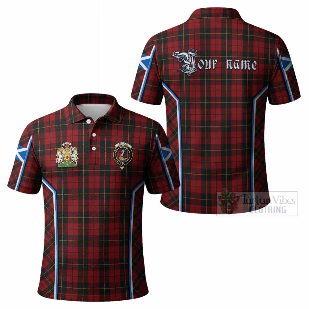 Wallace Tartan Crest Polo Shirt Scotland Coat of Arm Flag Style - Tartan Vibes Clothing