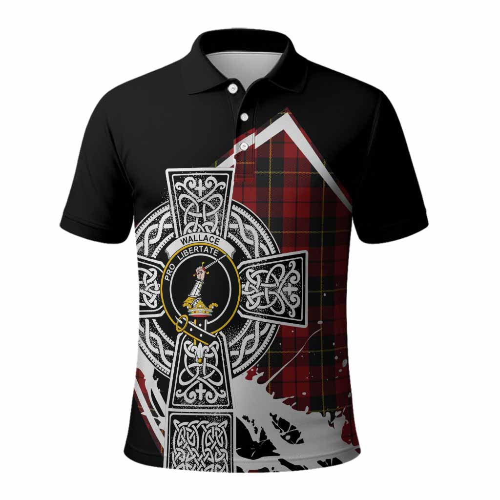 Wallace Tartan Crest Polo Shirt Scottish Celtic Cross Heritage Kid - Tartan Vibes Clothing