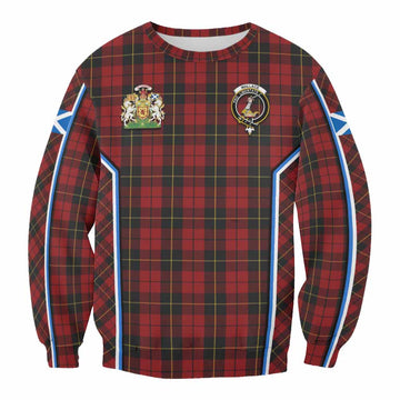 Wallace Tartan Crest Sweatshirt Scotland Coat of Arm Flag Style - Tartan Vibes Clothing