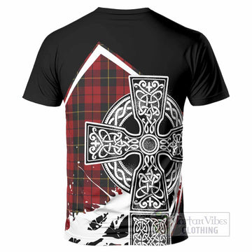 Wallace Tartan Crest T-Shirt Scottish Celtic Cross Heritage