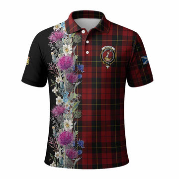 Wallace Tartan Crest Thistle Floral Polo Shirt Kid - Tartan Vibes Clothing