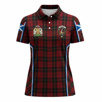 Wallace Tartan Crest Women's Polo Shirt Scotland Coat of Arm Flag Style - Tartan Vibes Clothing