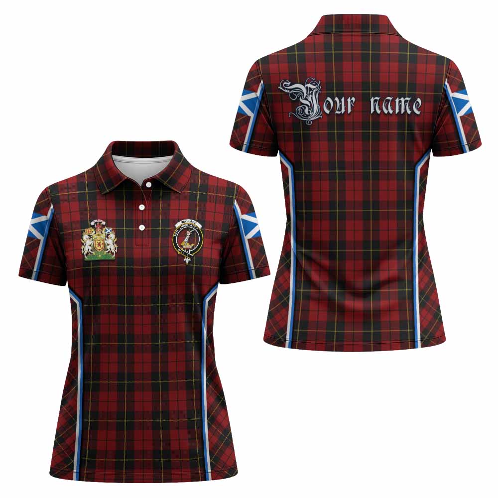 Wallace Tartan Crest Women's Polo Shirt Scotland Coat of Arm Flag Style - Tartan Vibes Clothing