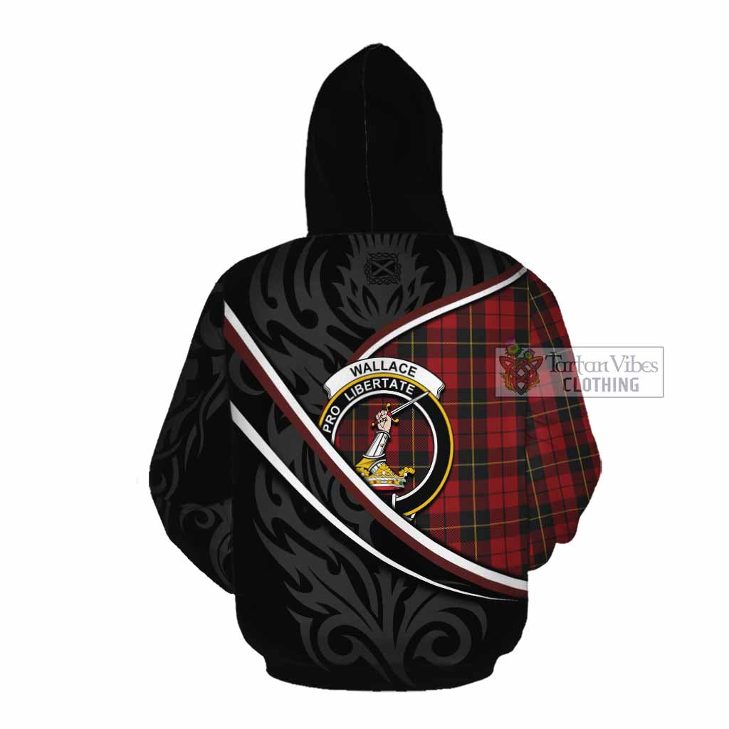 Wallace Tartan Family Crest Cotton Hoodie Celtic Scottish Thistle Floral - Tartan Vibes Clothing