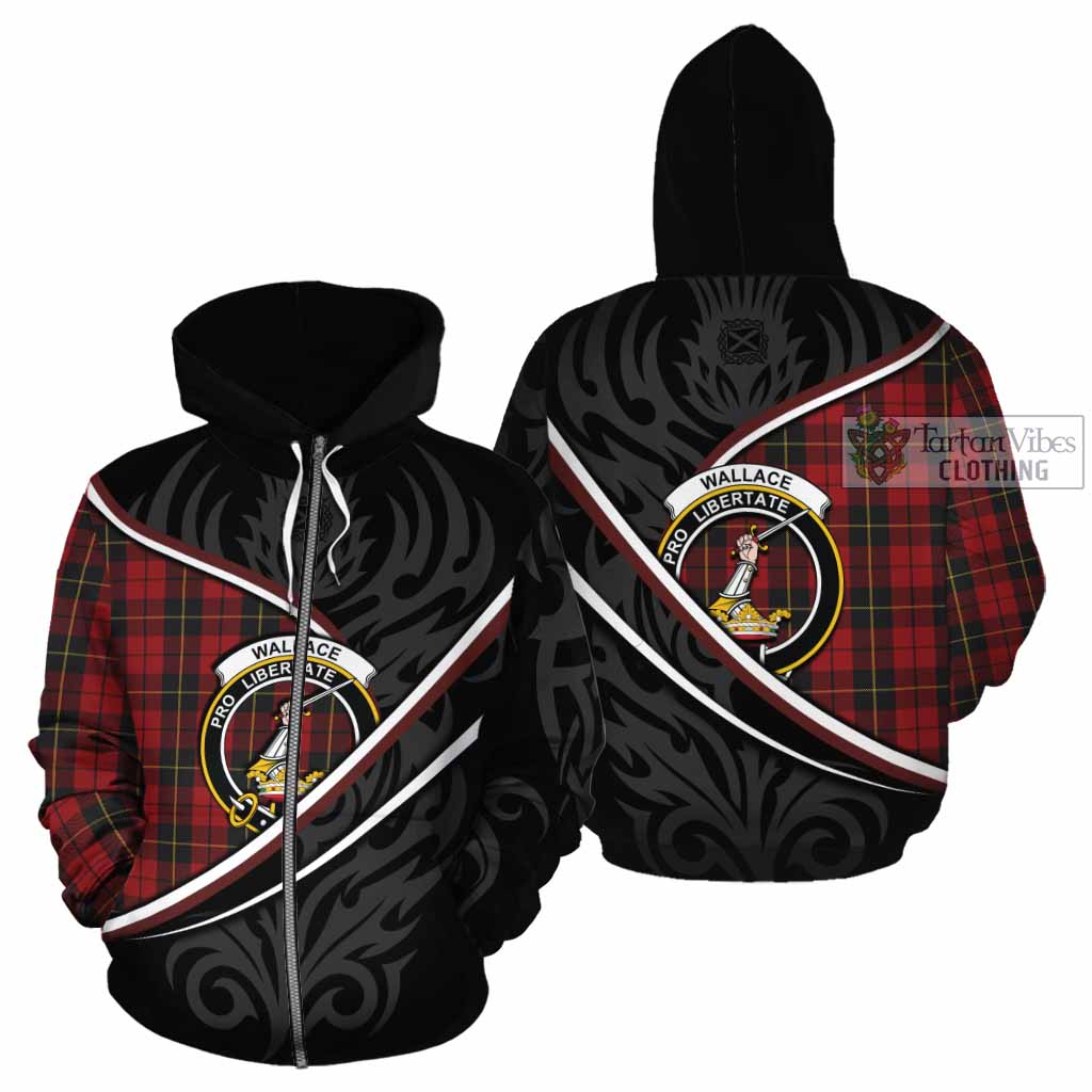 Wallace Tartan Family Crest Cotton Hoodie Celtic Scottish Thistle Floral - Tartan Vibes Clothing