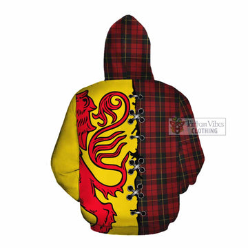Wallace Tartan Family Crest Cotton Hoodie Lion Rampant Honor - Tartan Vibes Clothing