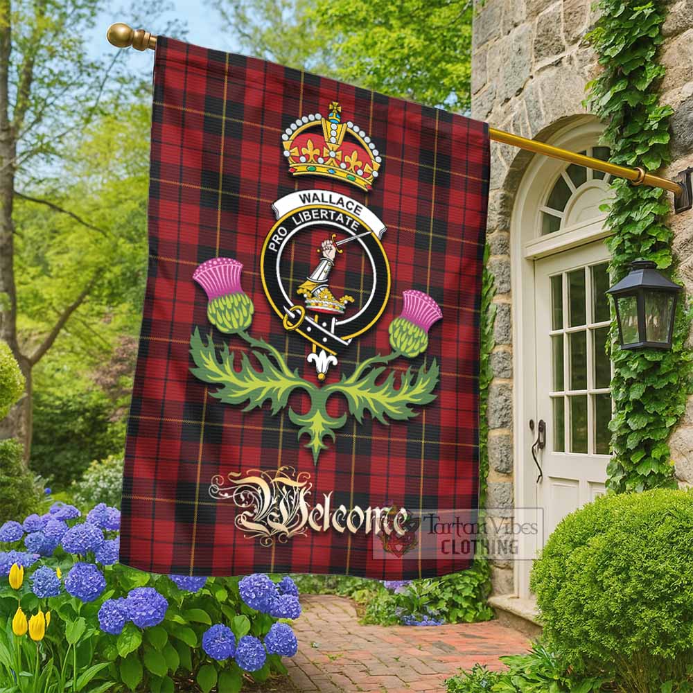 Wallace Tartan Family Crest Garden Flag Royal Thistle Welcome Style - Tartan Vibes Clothing