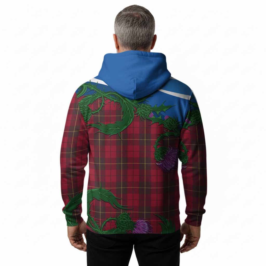 Wallace Tartan Family Crest Hoodie Thistle in Minimalism