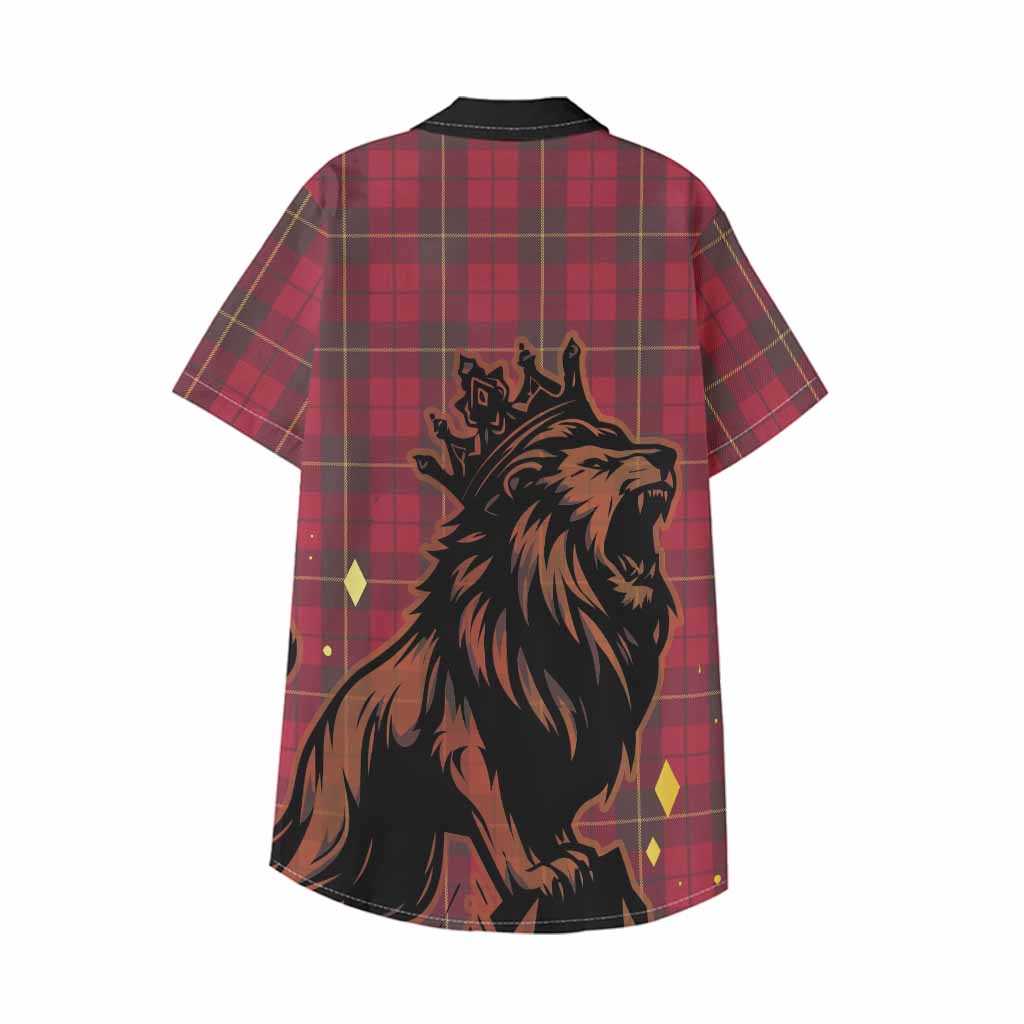 Wallace Tartan Family Crest Kid Hawaiian Shirt Crowned Lion Roaring
