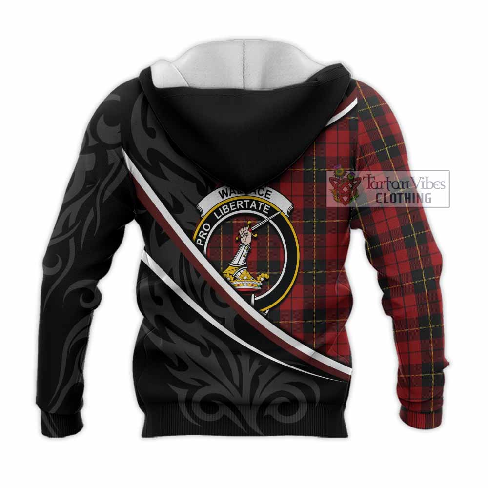 Wallace Tartan Family Crest Knitted Hoodie Celtic Scottish Thistle Floral - Tartan Vibes Clothing