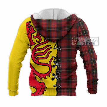 Wallace Tartan Family Crest Knitted Hoodie Lion Rampant Honor - Tartan Vibes Clothing